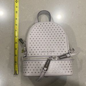 NWT michael kors rhea star mini backpack grey